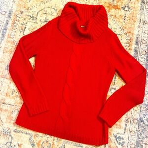 Ann Taylor Cozy Red Turtleneck Sweater